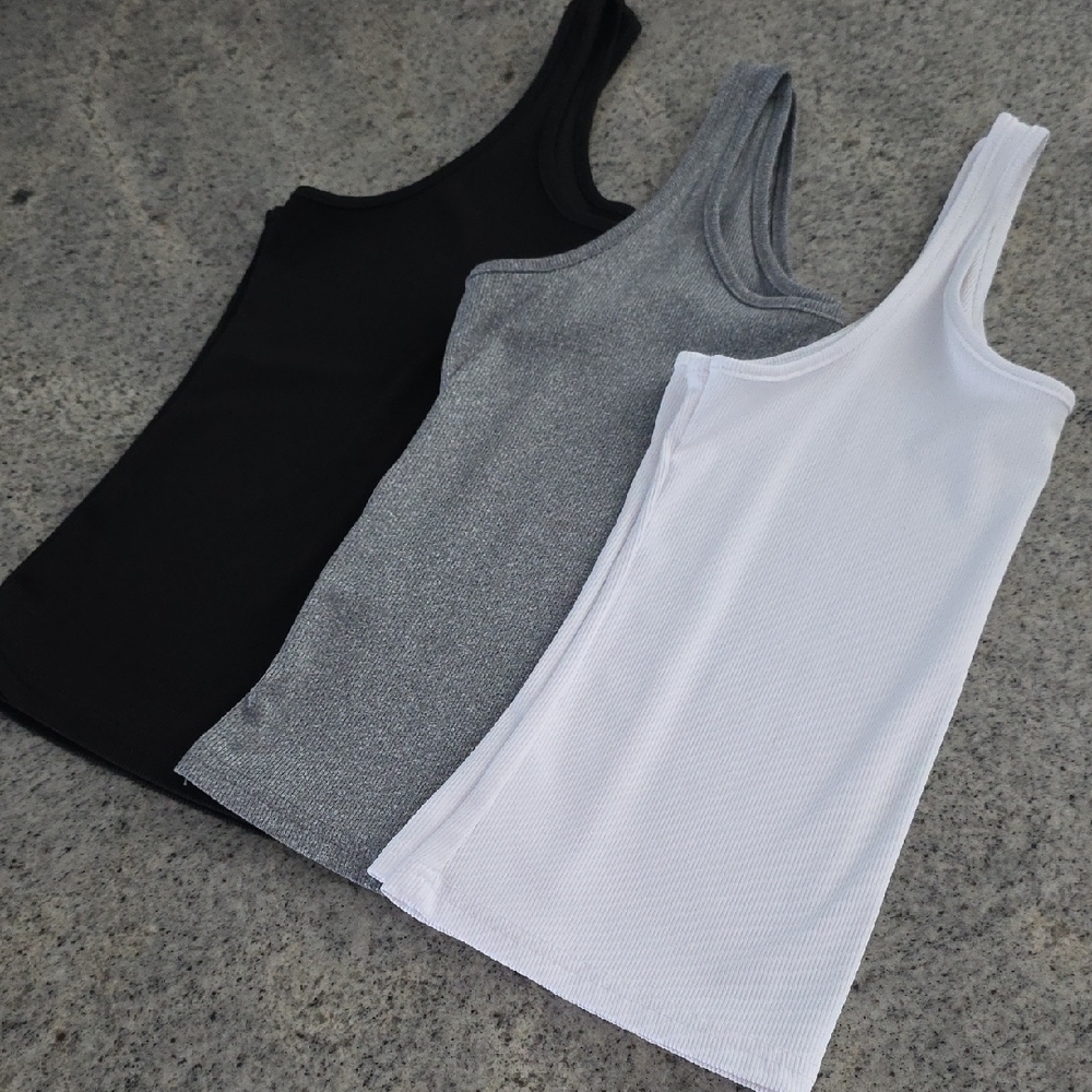 Women's Black, Gray, and White Tank Tops(Bundle of 3)
